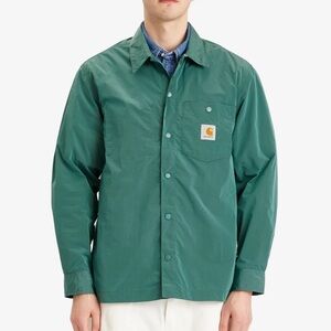 Carhartt WIP Green Canby Nylon Shirt Jacket Size Small